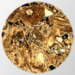 群馬県勢多郡新里村石山の凝灰岩の顕微鏡写真