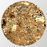 熊谷市石切り場の凝灰岩の顕微鏡写真