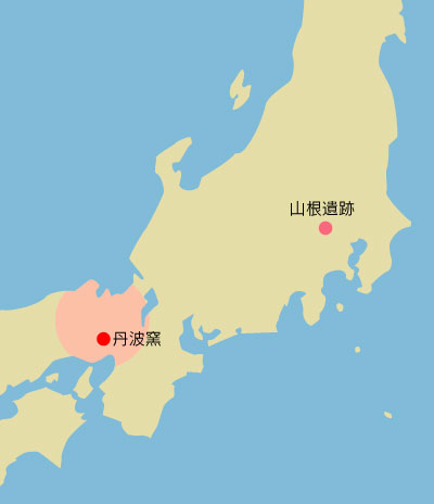 丹波焼の流通範囲｜地図