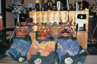 日吉神社の秋祭りに飾られる獅子頭｜写真