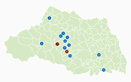 流鏑馬の県内分布｜マップ
